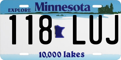 MN license plate 118LUJ