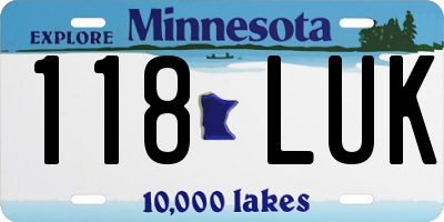 MN license plate 118LUK