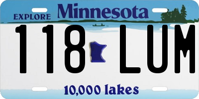 MN license plate 118LUM