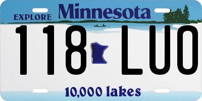 MN license plate 118LUO
