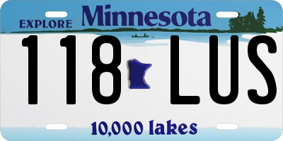 MN license plate 118LUS