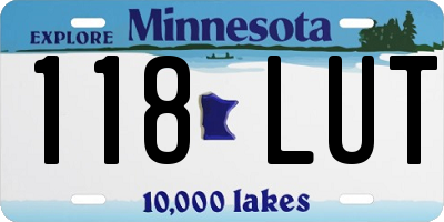 MN license plate 118LUT