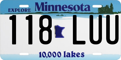 MN license plate 118LUU