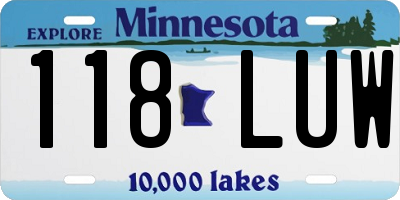 MN license plate 118LUW