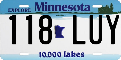 MN license plate 118LUY