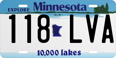 MN license plate 118LVA