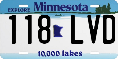MN license plate 118LVD