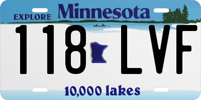 MN license plate 118LVF