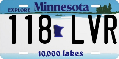 MN license plate 118LVR