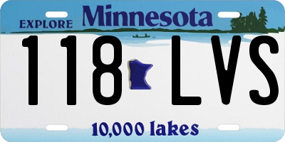 MN license plate 118LVS