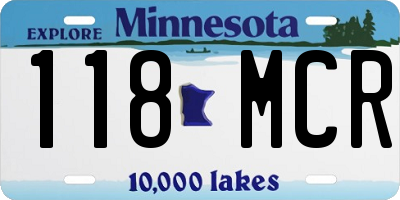 MN license plate 118MCR