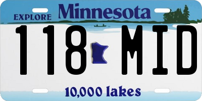 MN license plate 118MID