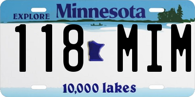 MN license plate 118MIM