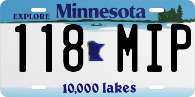 MN license plate 118MIP