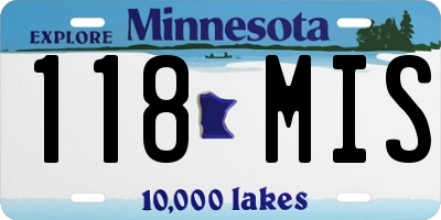 MN license plate 118MIS