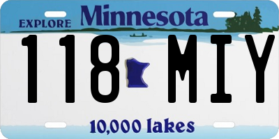 MN license plate 118MIY