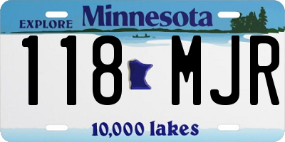 MN license plate 118MJR