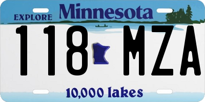 MN license plate 118MZA