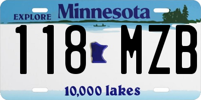 MN license plate 118MZB
