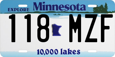 MN license plate 118MZF
