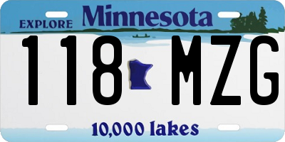 MN license plate 118MZG