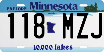 MN license plate 118MZJ