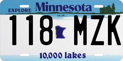 MN license plate 118MZK