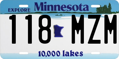 MN license plate 118MZM
