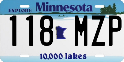 MN license plate 118MZP