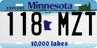 MN license plate 118MZT