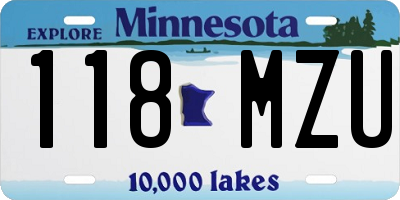 MN license plate 118MZU