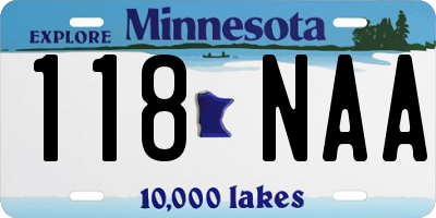 MN license plate 118NAA