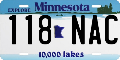 MN license plate 118NAC