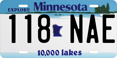MN license plate 118NAE