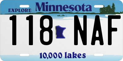 MN license plate 118NAF