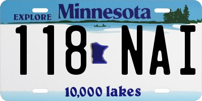 MN license plate 118NAI