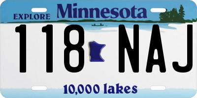 MN license plate 118NAJ