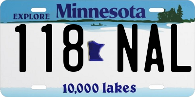 MN license plate 118NAL