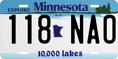 MN license plate 118NAO