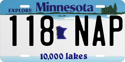 MN license plate 118NAP