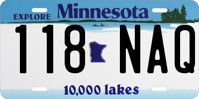 MN license plate 118NAQ