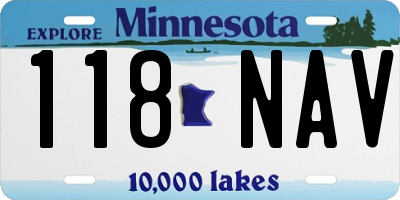MN license plate 118NAV
