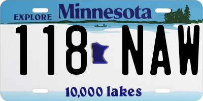 MN license plate 118NAW