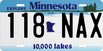 MN license plate 118NAX