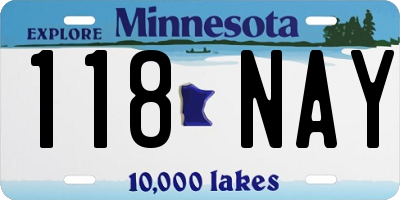 MN license plate 118NAY