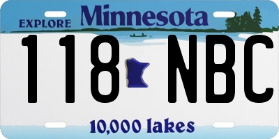 MN license plate 118NBC
