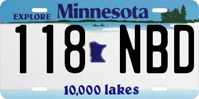 MN license plate 118NBD