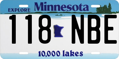 MN license plate 118NBE