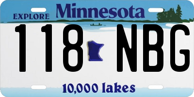 MN license plate 118NBG
