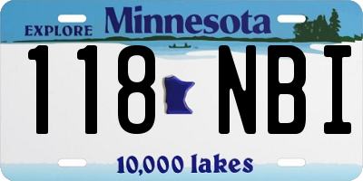 MN license plate 118NBI